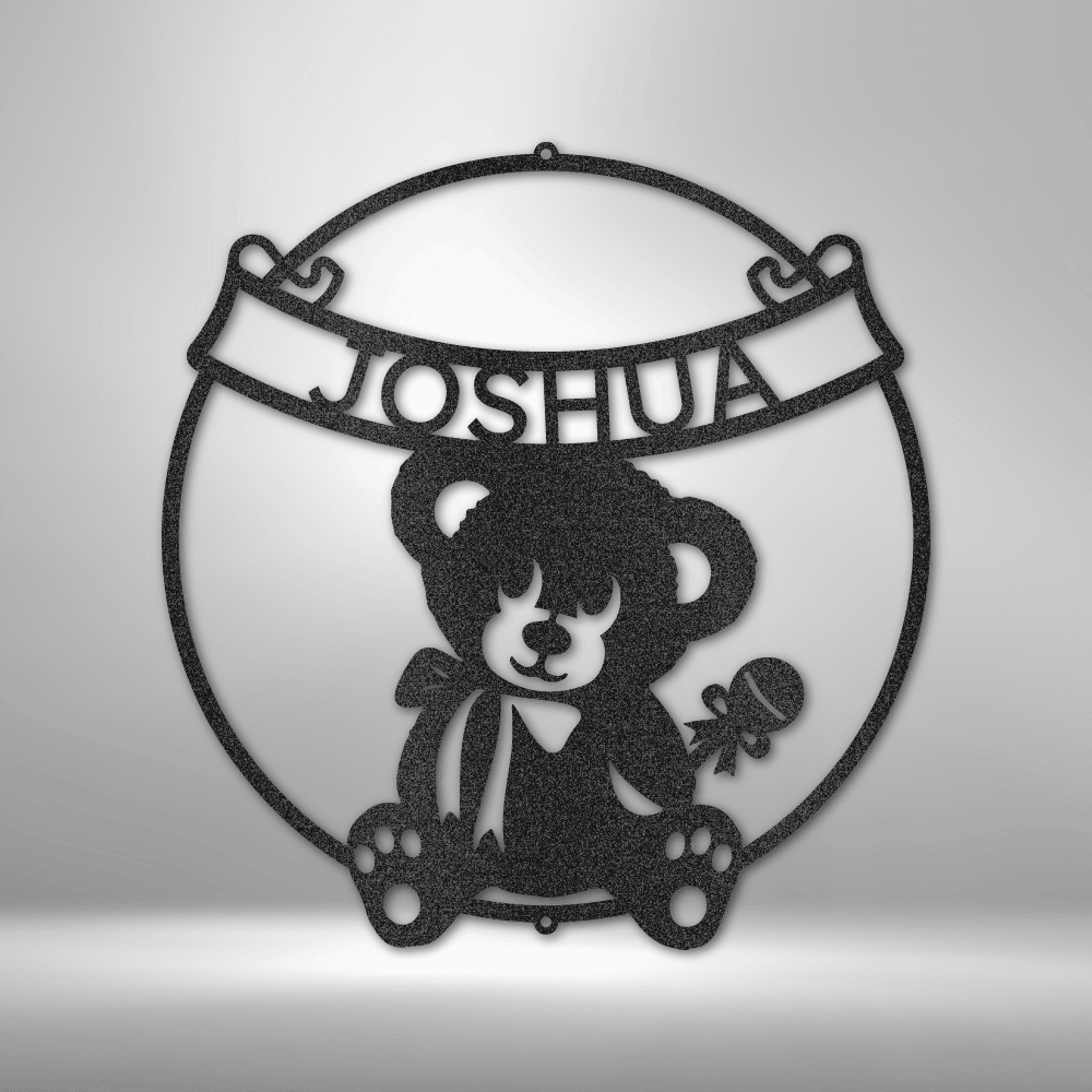 Teddy Banner Monogram - Steel Sign - Mach Crafts