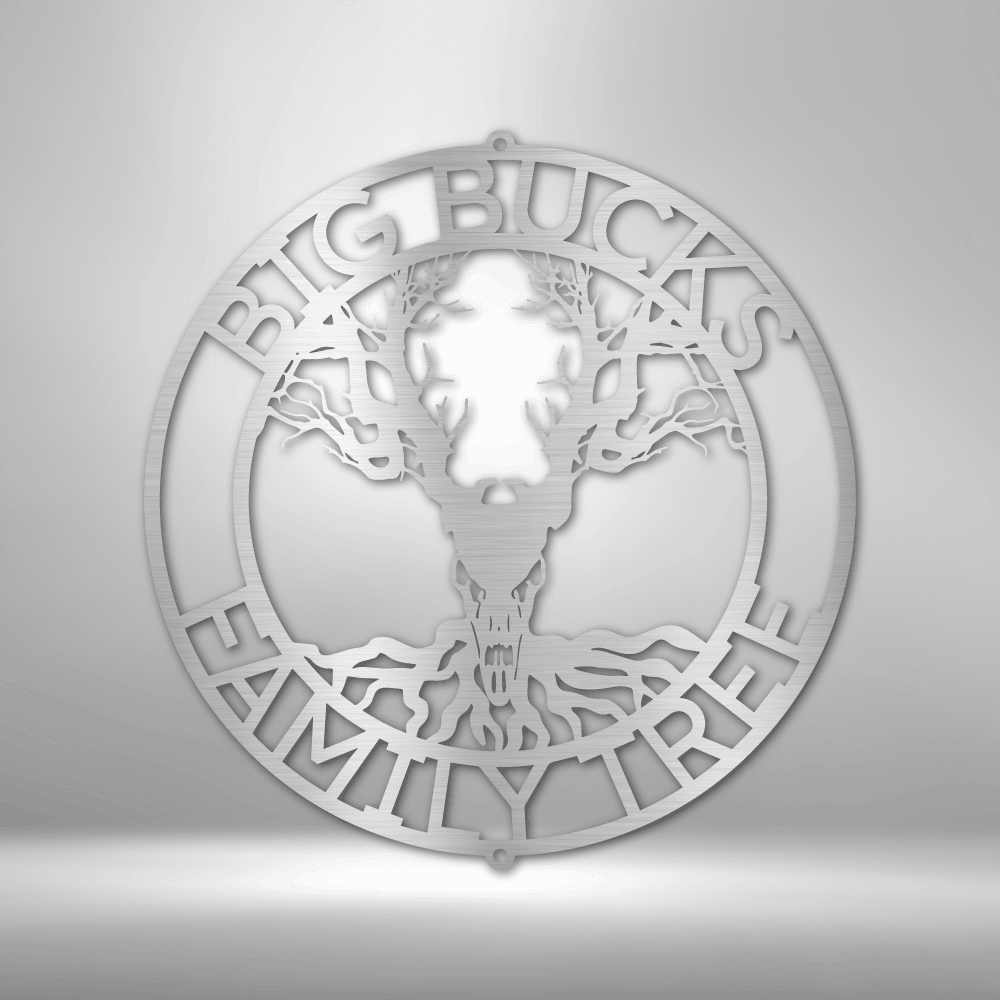 
                  
                    Deer Skull and Tree Monogram - Steel Sign - Mach Crafts
                  
                