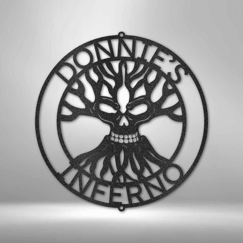 Skull Family Tree Monogram - Steel Sign - Mach Crafts