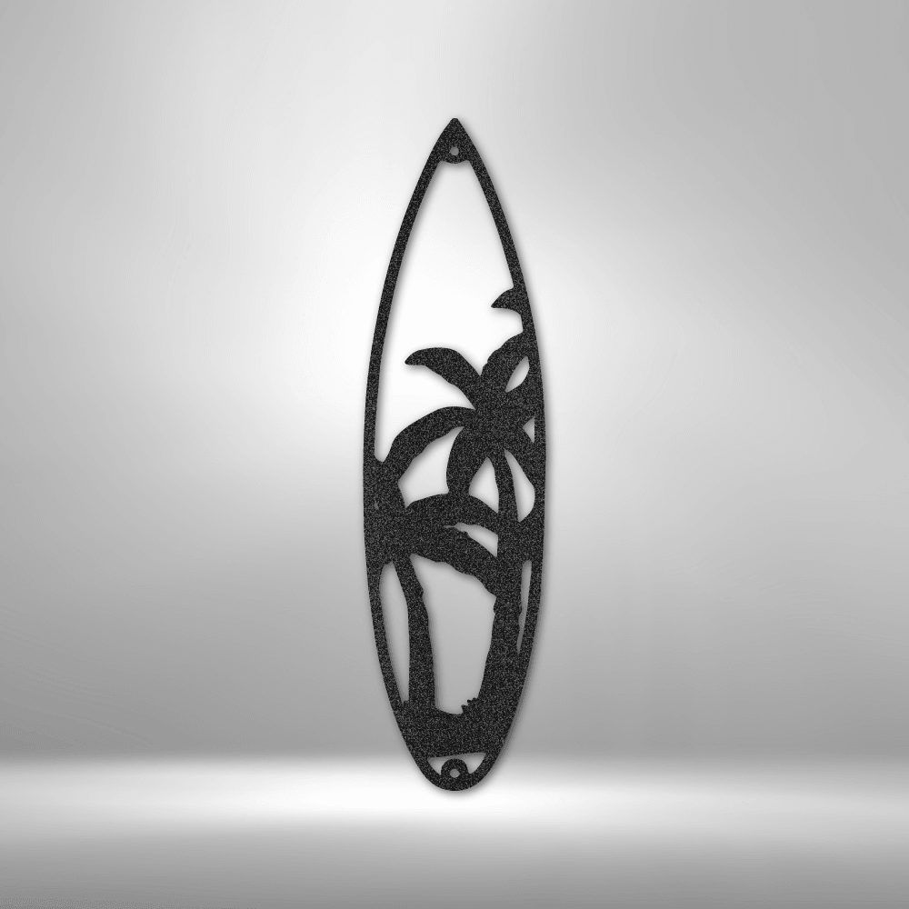 Surf Board Palm Trees - Steel Sign - Mach Crafts