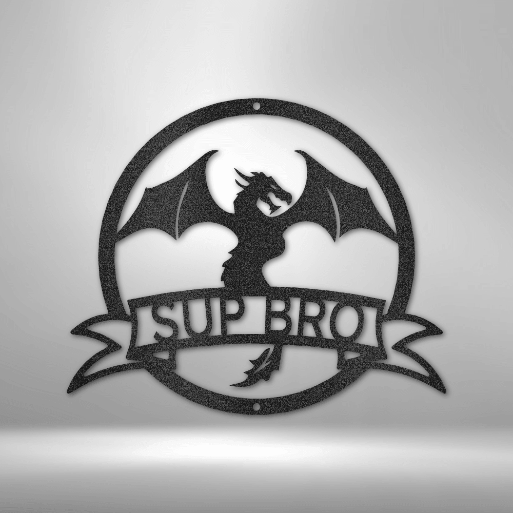 Dragon Banner Monogram - Steel Sign - Mach Crafts