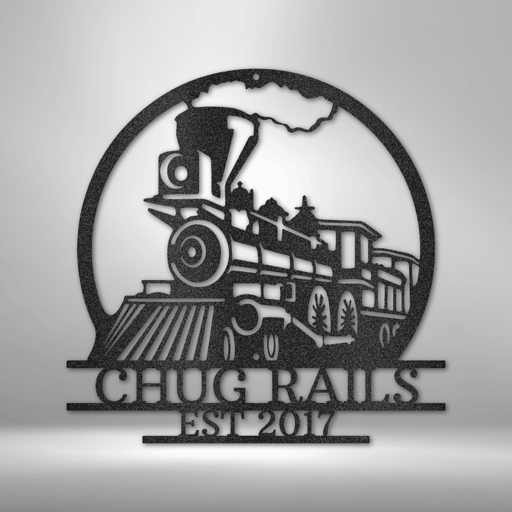 Old Fashion Train Monogram - Steel Sign - Mach Crafts