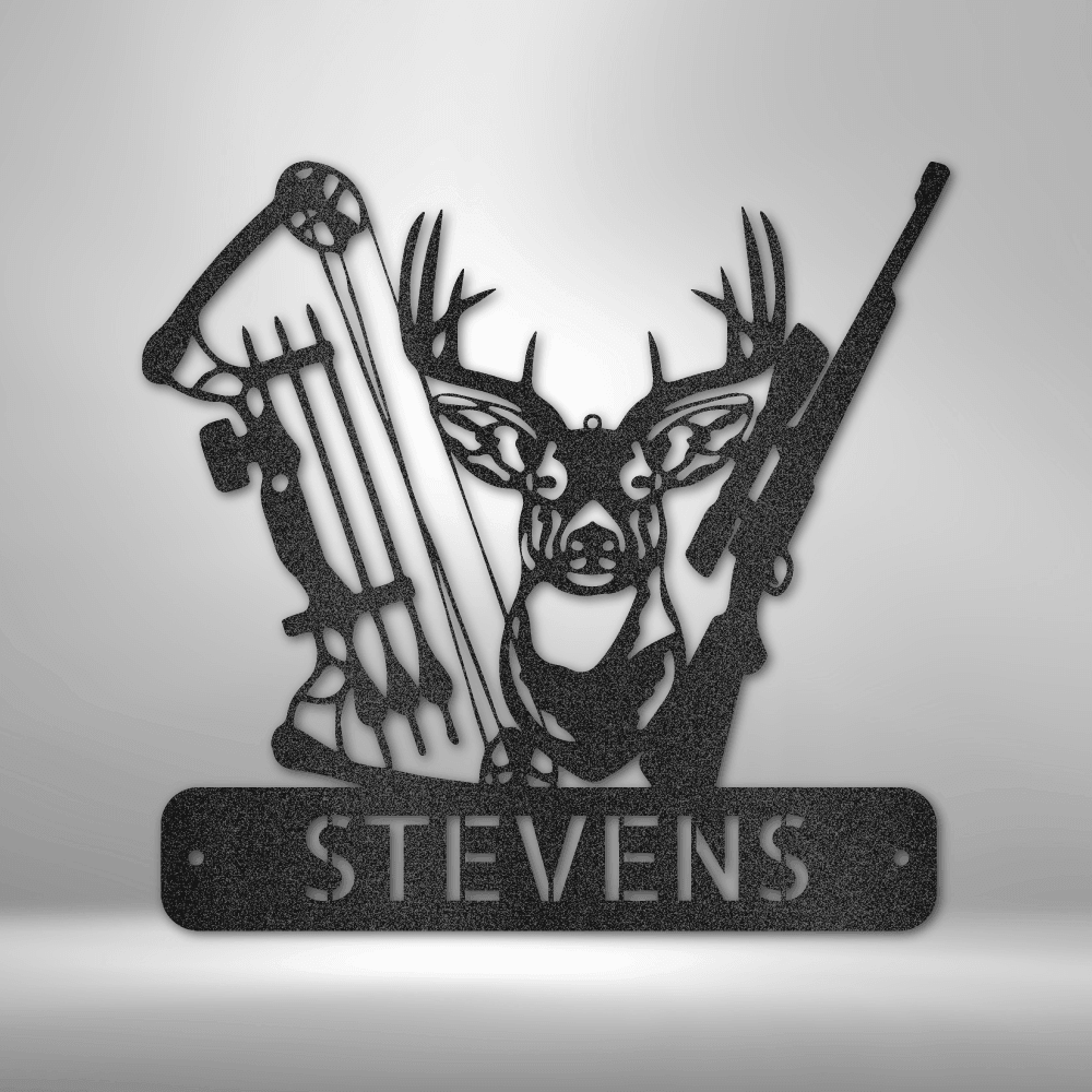 Deer Hunter Monogram - Steel Sign - Mach Crafts