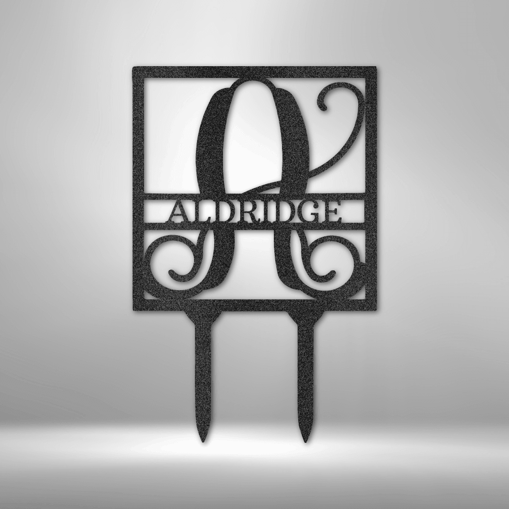 Square Stake Monogram - Steel Sign - Mach Crafts