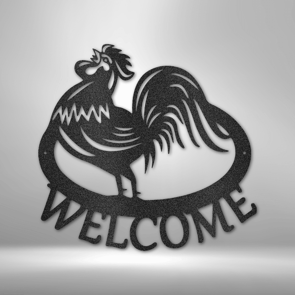 Welcome Rooster - Steel Sign - Mach Crafts