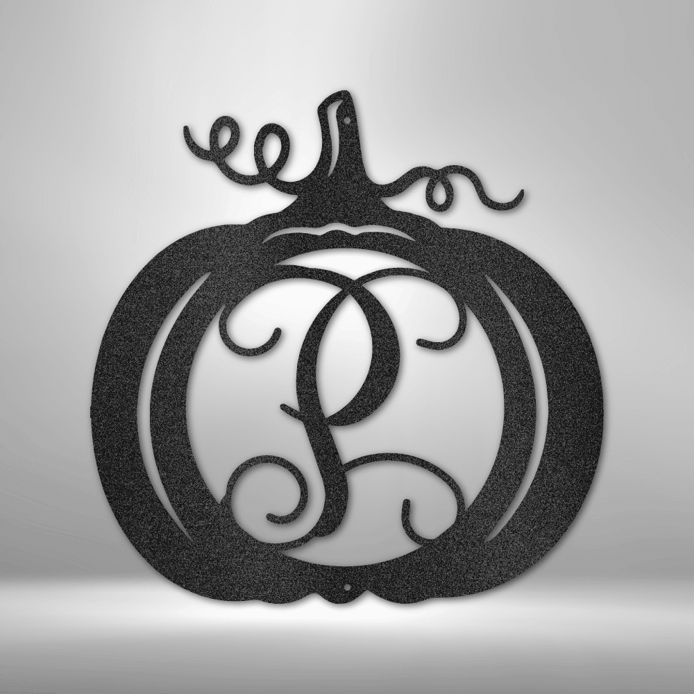 Pumpkin Initial Monogram - Steel Sign - Mach Crafts
