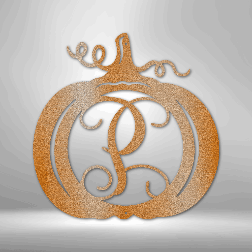 
                  
                    Pumpkin Initial Monogram - Steel Sign - Mach Crafts
                  
                