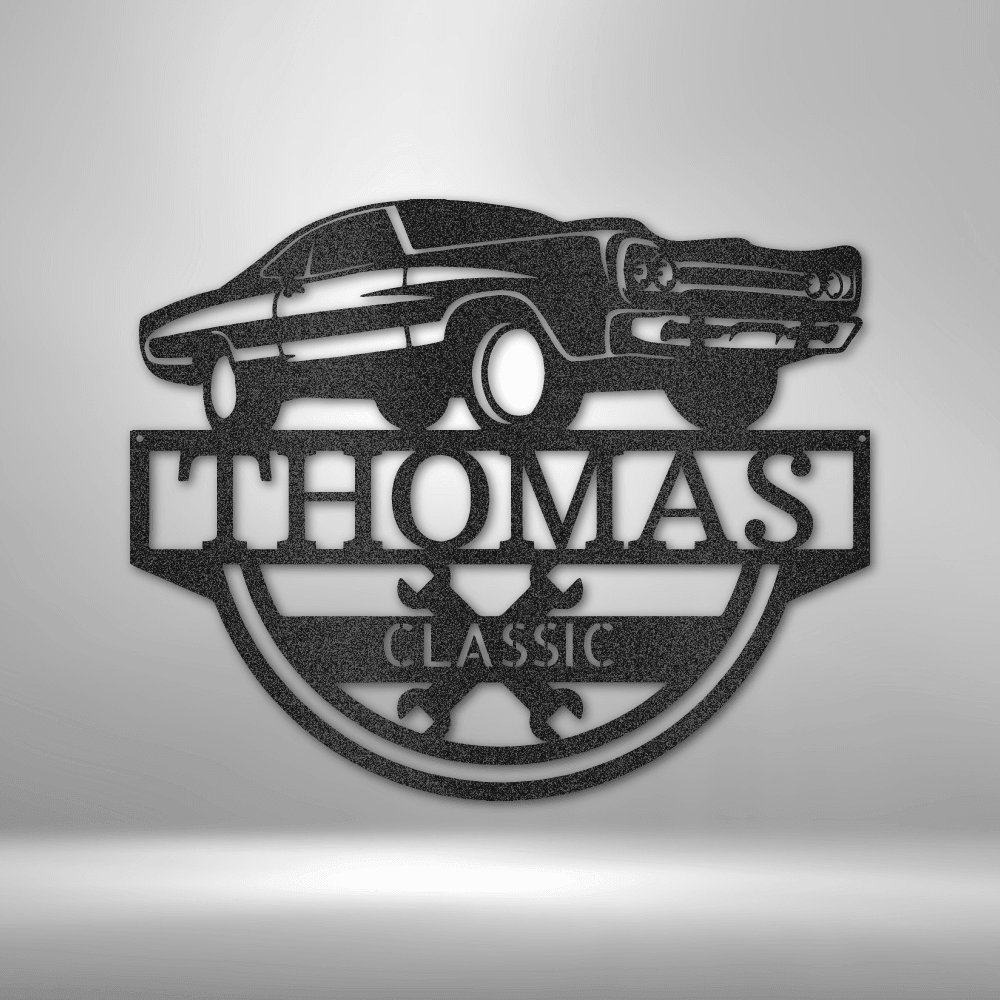 Timeless Car Monogram - Steel Sign - Mach Crafts