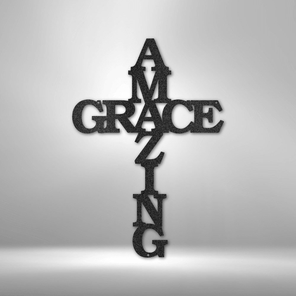 Amazing Grace Cross - Steel Sign - Mach Crafts