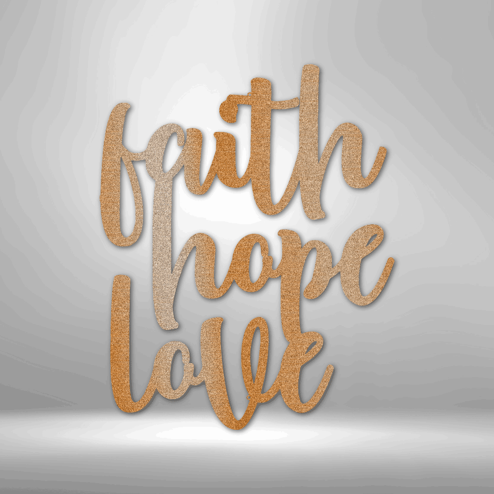 
                  
                    Faith Hope Love Script - Steel Sign - Mach Crafts
                  
                