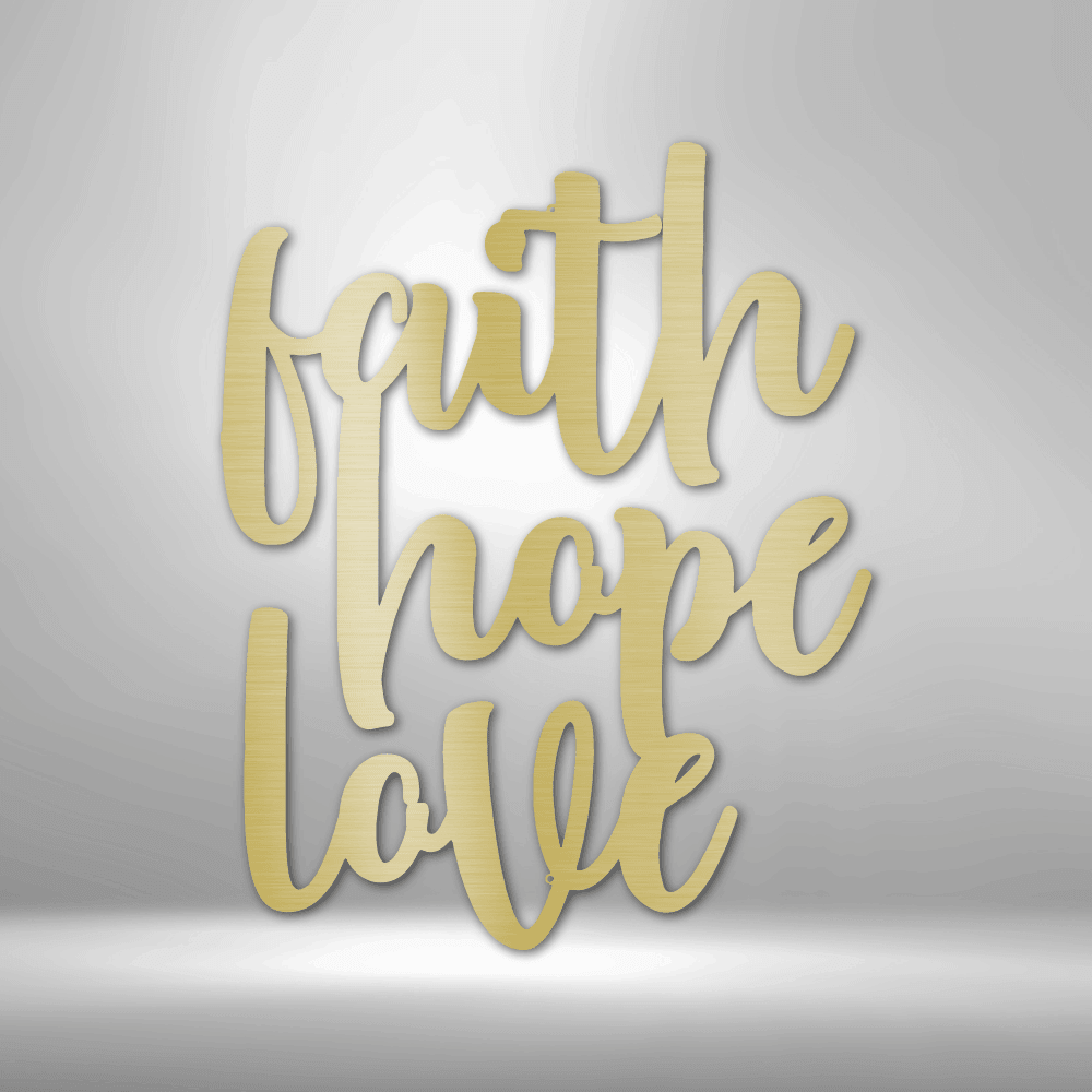 
                  
                    Faith Hope Love Script - Steel Sign - Mach Crafts
                  
                