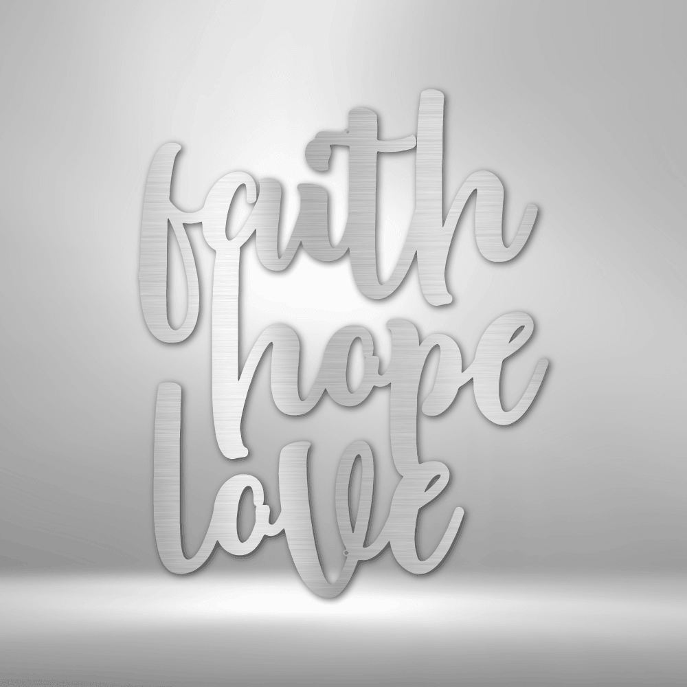 
                  
                    Faith Hope Love Script - Steel Sign - Mach Crafts
                  
                