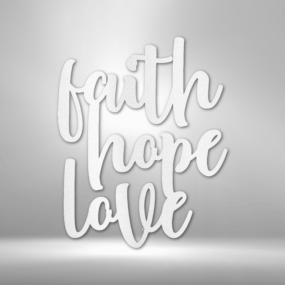 
                  
                    Faith Hope Love Script - Steel Sign - Mach Crafts
                  
                