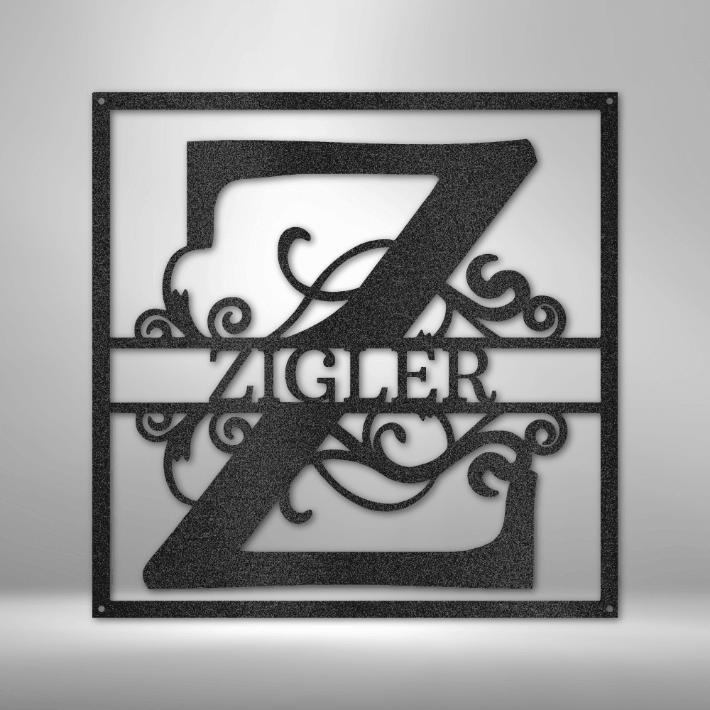 Split Square Monogram - Steel Sign - Mach Crafts