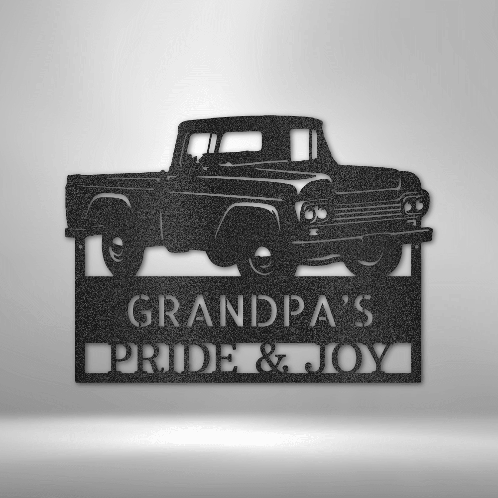 Grandpas Pickup Truck Monogram - Steel Sign - Mach Crafts