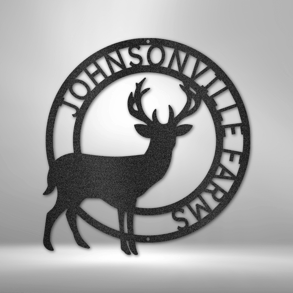 Stag Monogram - Steel Sign - Mach Crafts