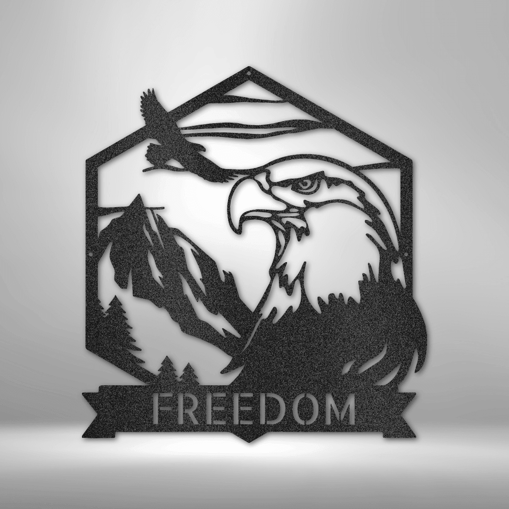 Bald Eagle Monogram - Steel Sign - Mach Crafts