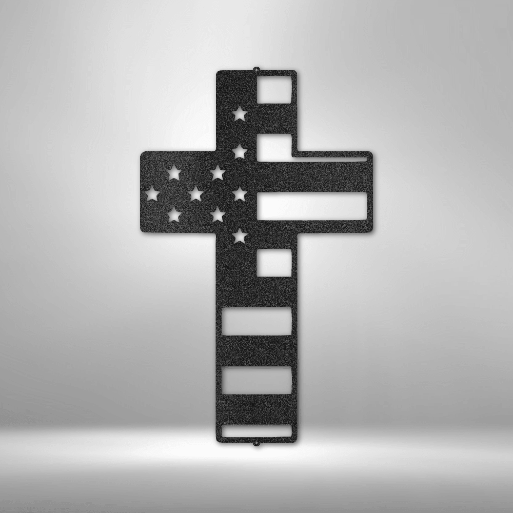 Flag Cross - Steel Sign - Mach Crafts