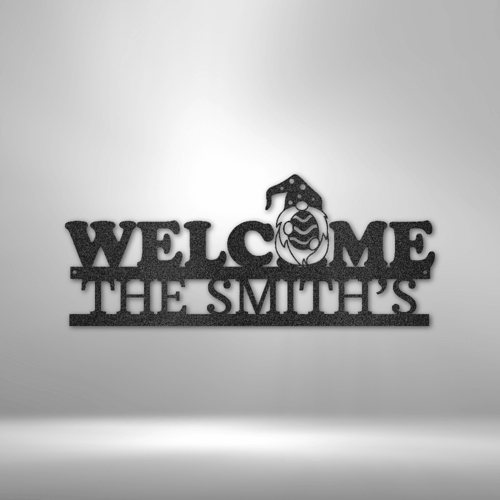 Welcome Gnome Monogram - Steel Sign - Mach Crafts