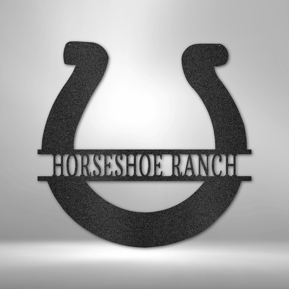 Simple Horseshoe Monogram - Steel Sign - Mach Crafts