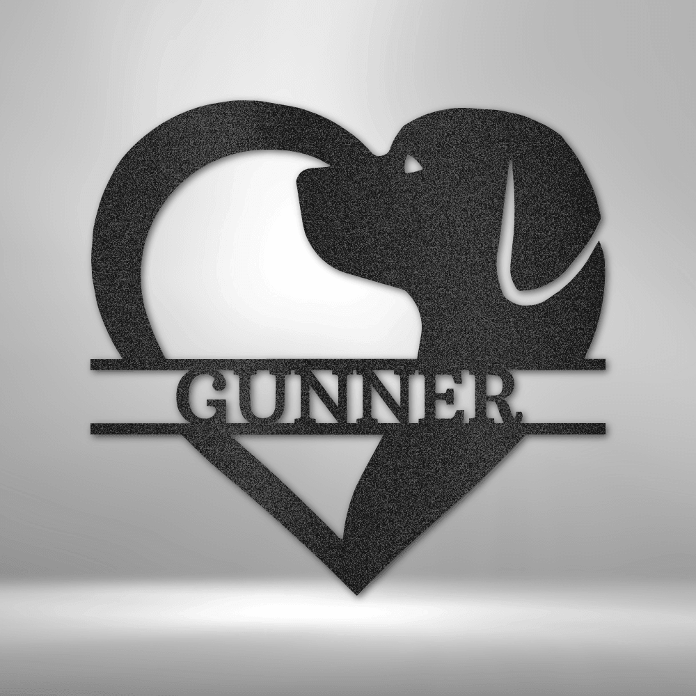 Puppy Love Personalized Monogram Metal Wall Decor Steel Sign