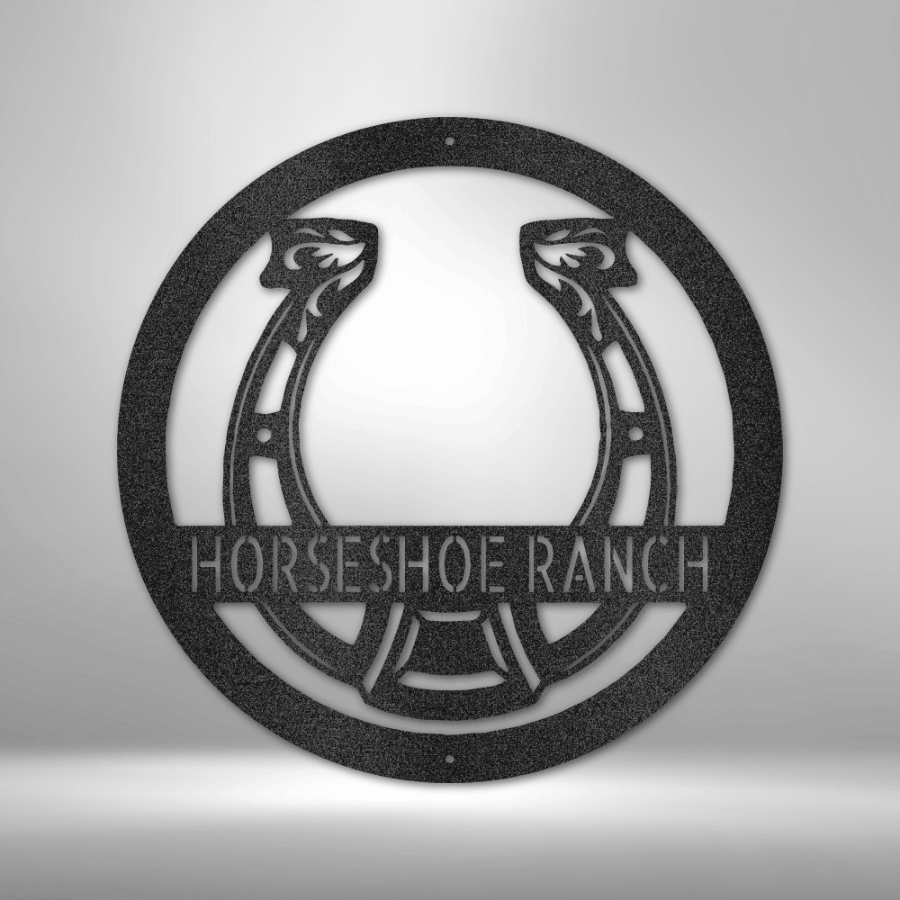 Horseshoe Monogram - Steel Sign - Mach Crafts