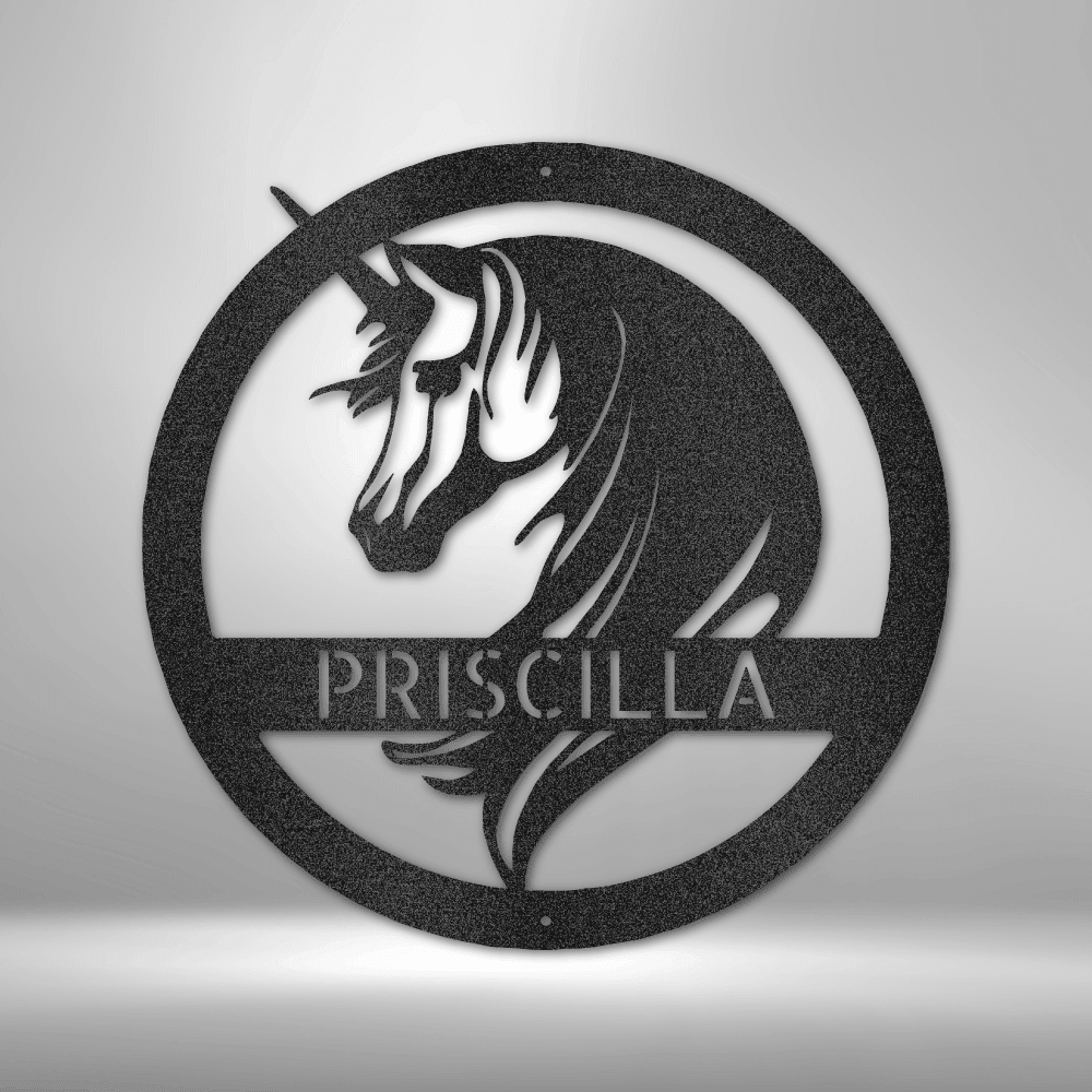 Unicorn Monogram - Steel Sign - Mach Crafts