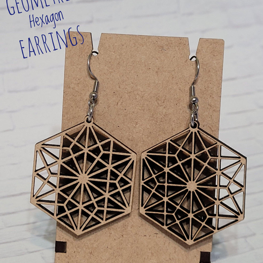 Geometric Hexagon Earrings - Mach Crafts