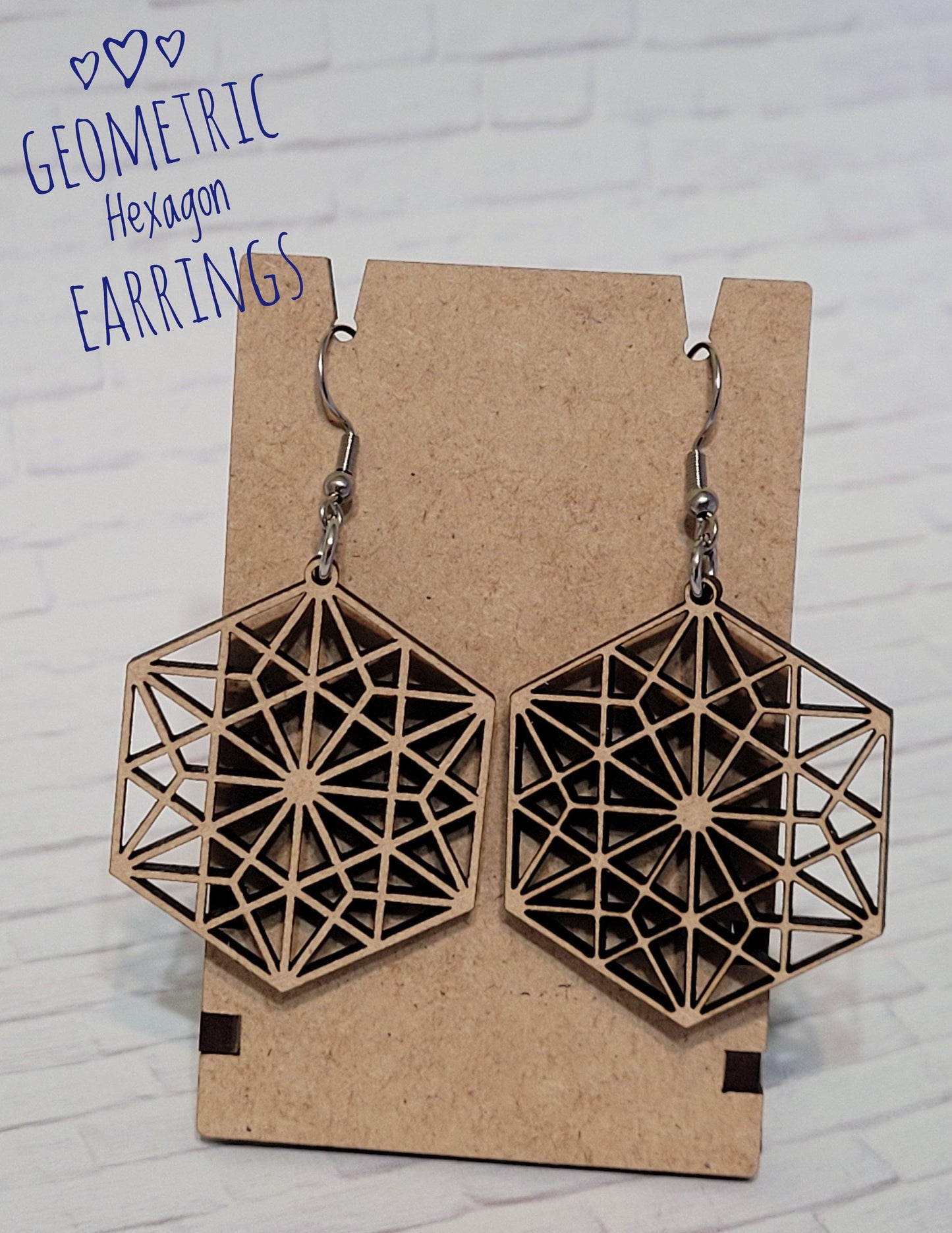 Geometric Hexagon Earrings - Mach Crafts