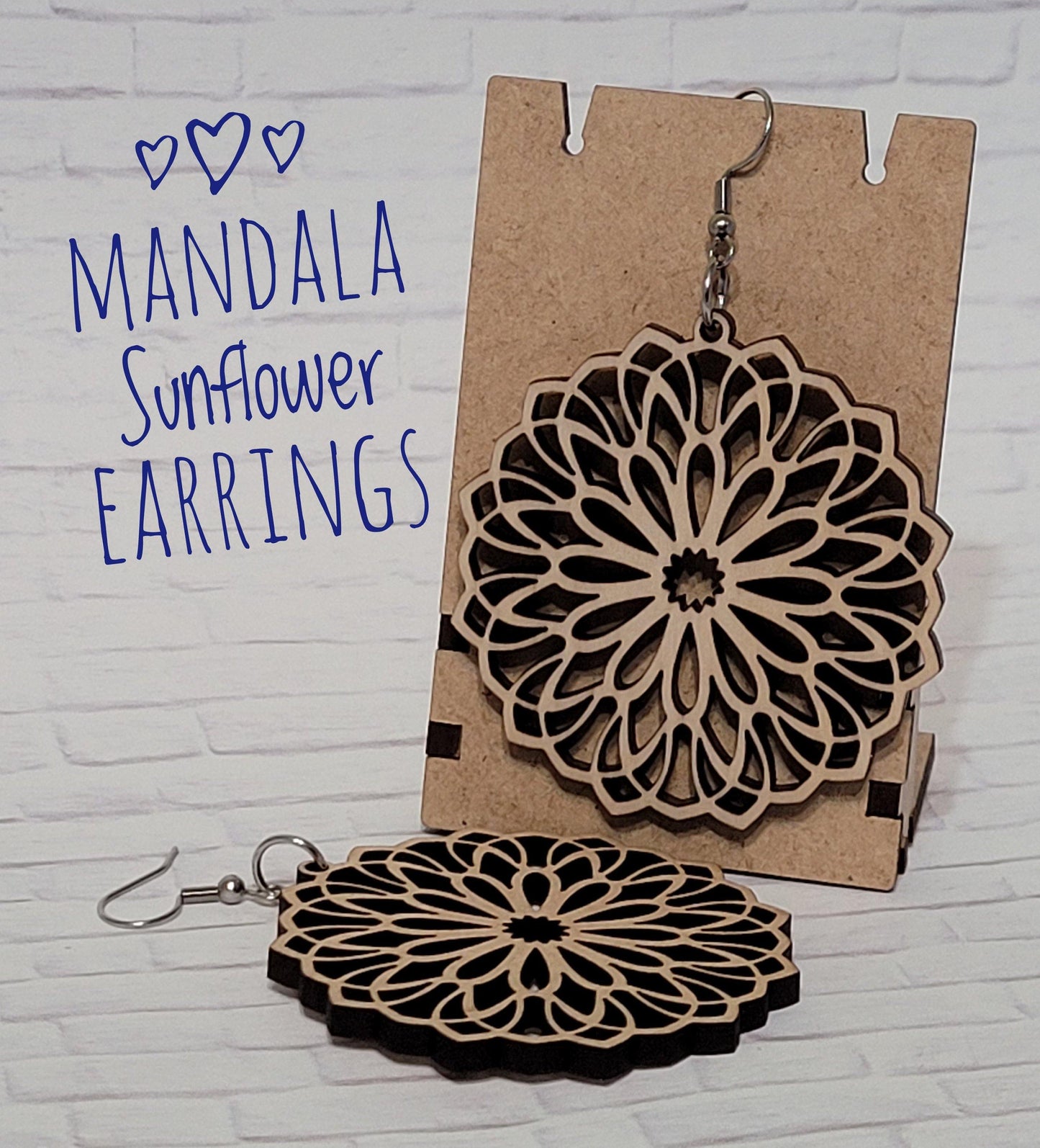 Sunflower Mandala Earrings - Mach Crafts